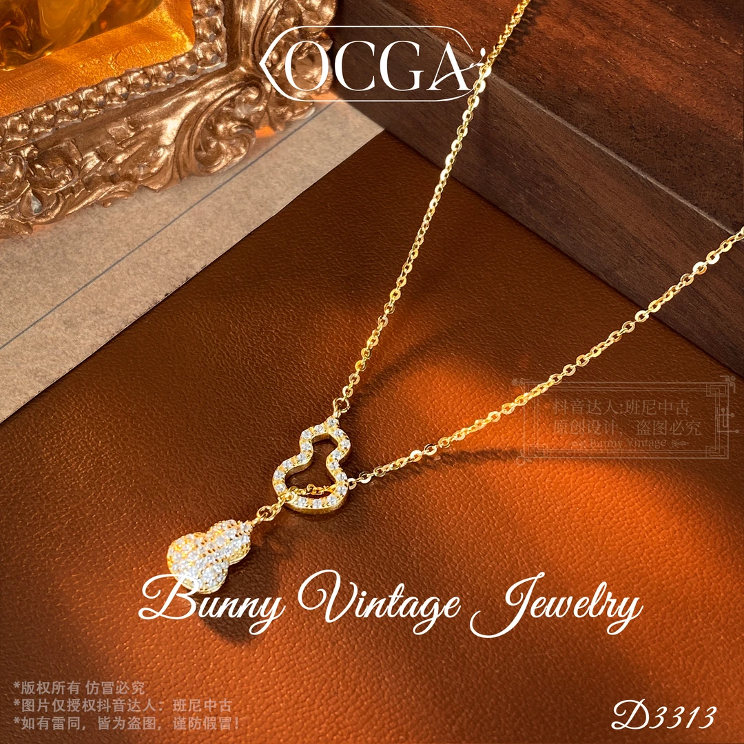 坠链均925银 镀k金D2113法★【福禄双全】春OCGA 欧斯伽斯项链