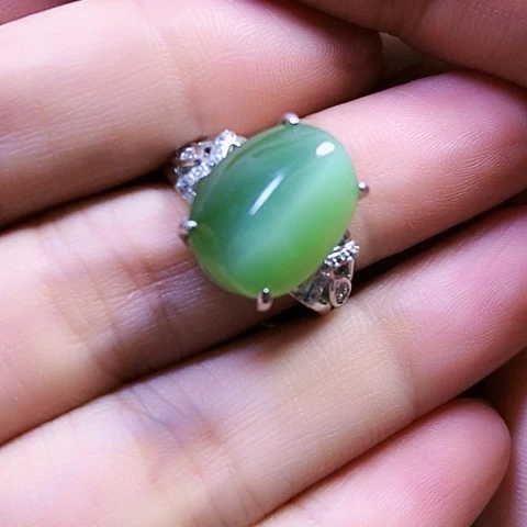 和田玉银S925镶嵌挂件