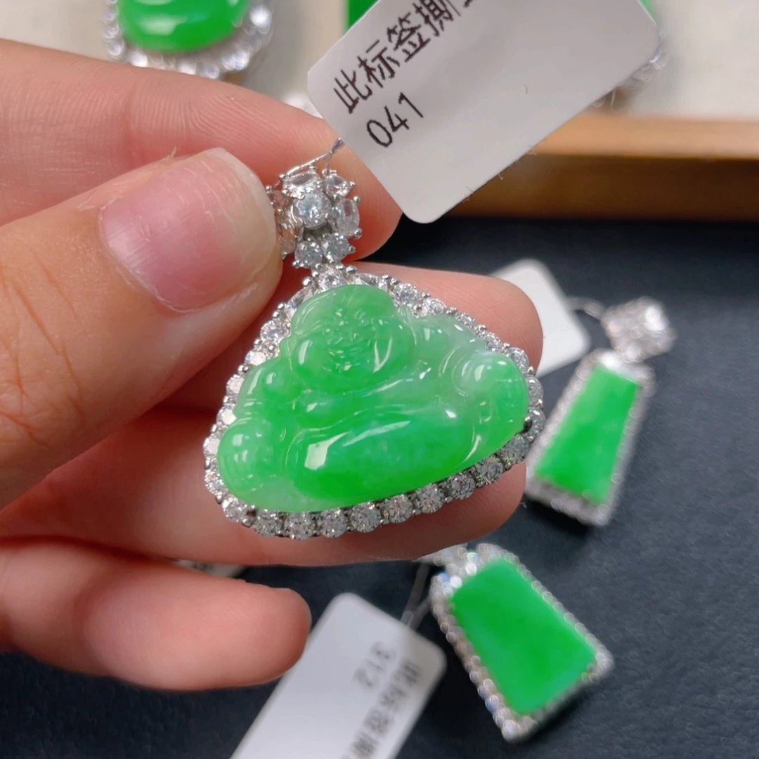 翡翠银S925镶嵌吊坠(不含链)h h h