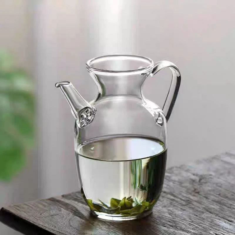 高硼硅耐热玻璃茶壶小号绿茶花茶壶仿宋执壶公道杯泡茶带滤网
