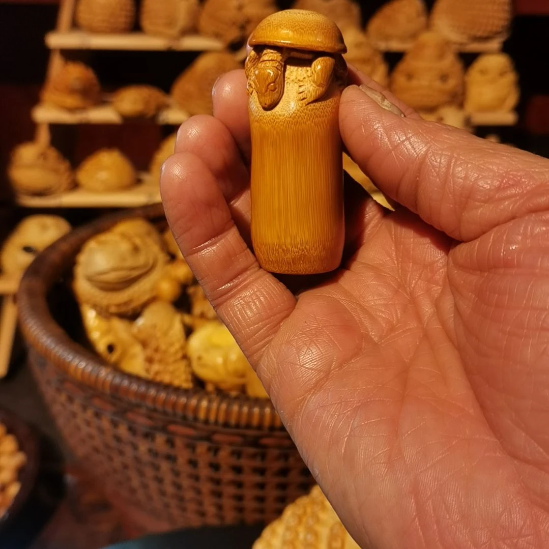 竹竹雕把件金蟾摆件配饰