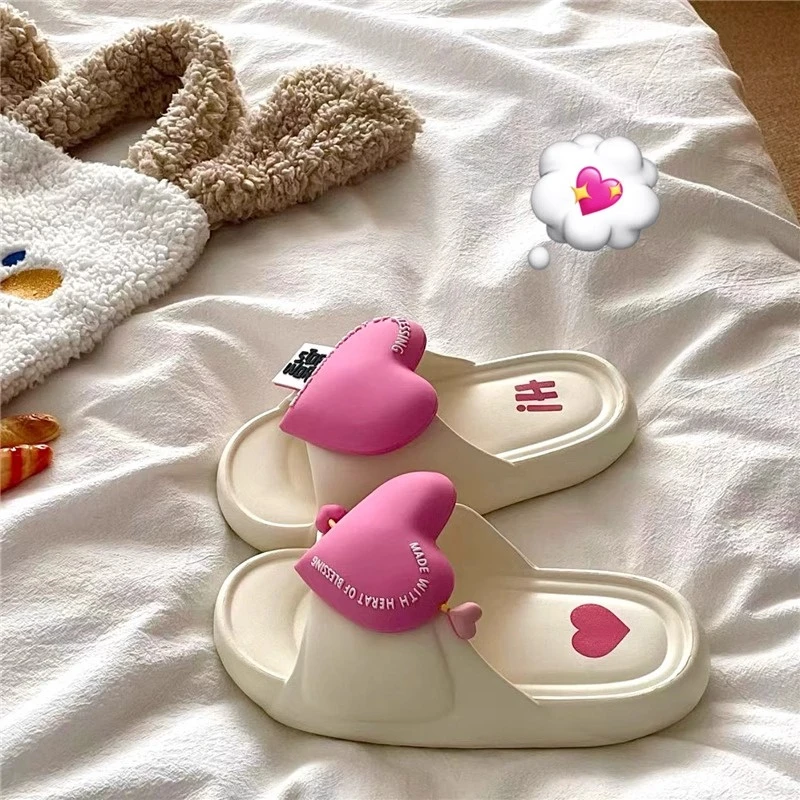 爱心狙击~！甜美浪漫ins居家凉拖鞋女外穿夏季防滑透气沙滩一字拖