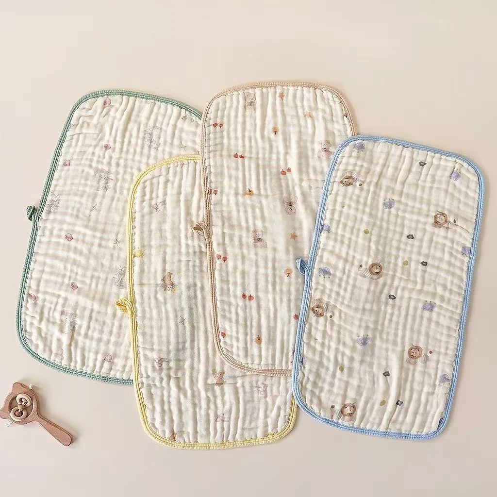 【贝瑞拉6层彩边长巾】6层长巾婴幼儿宝宝方巾口长巾