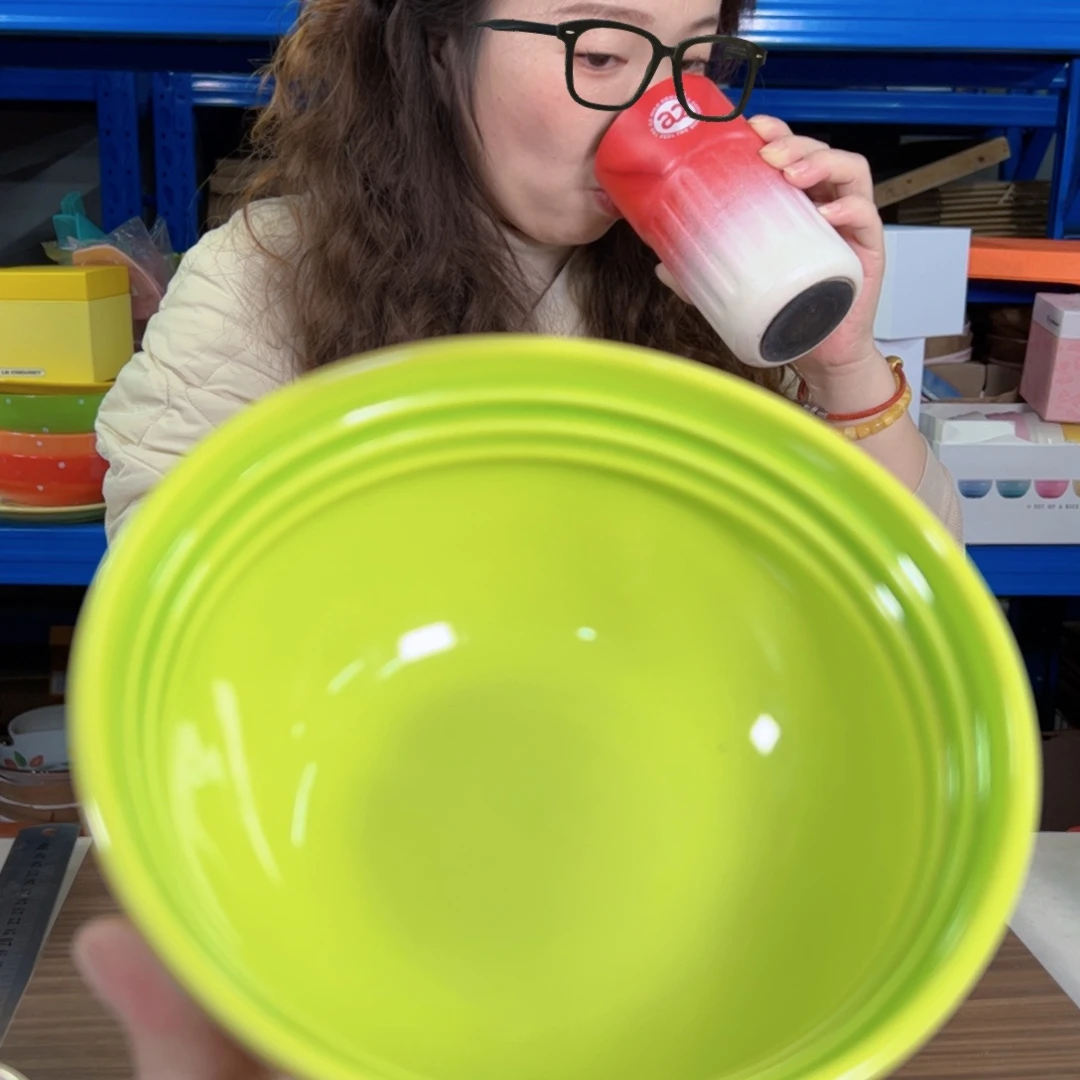 陶瓷绿色温哥华面碗