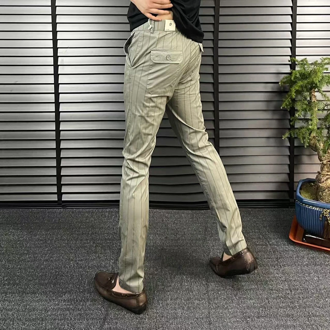 9077春夏薄款修身直筒休闲裤