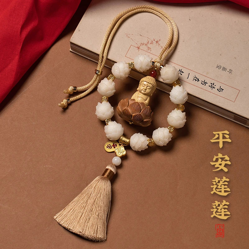 昌佑天然黄杨木宝宝佛车挂后视镜车内汽车女司机漂亮内饰用品