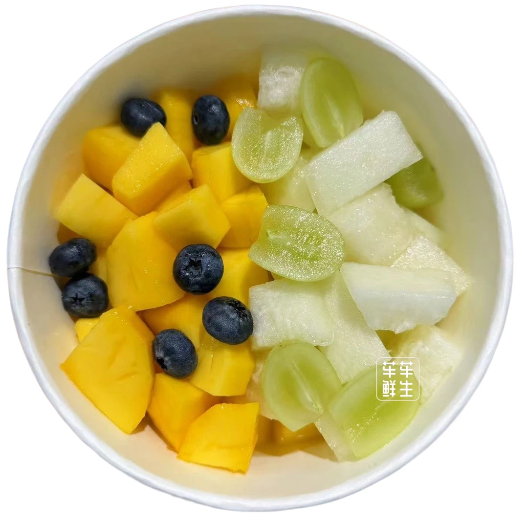 果切鲜切拼盘一盒 水仙芒+蓝莓+苹果枣+晴王（四种水果搭配）制作时间15-20分钟左右