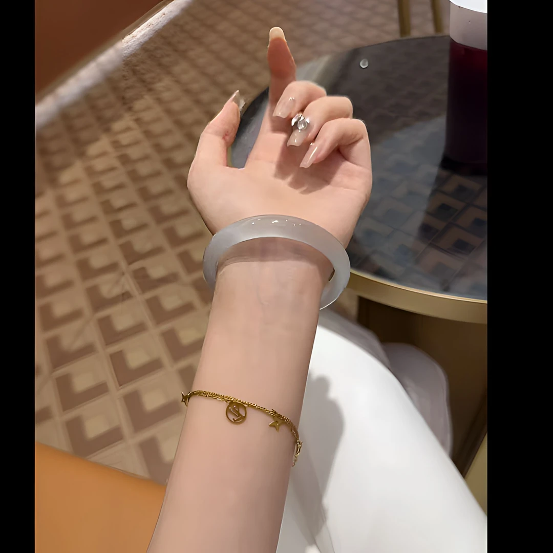 冰冰蓝手镯 冰透显白 圈口齐全