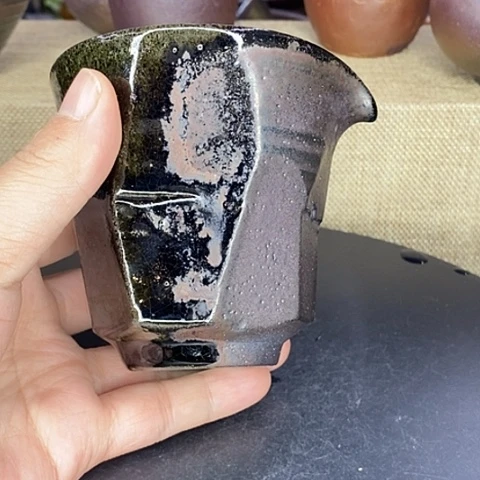 上****L云南建水紫陶柴烧公道杯