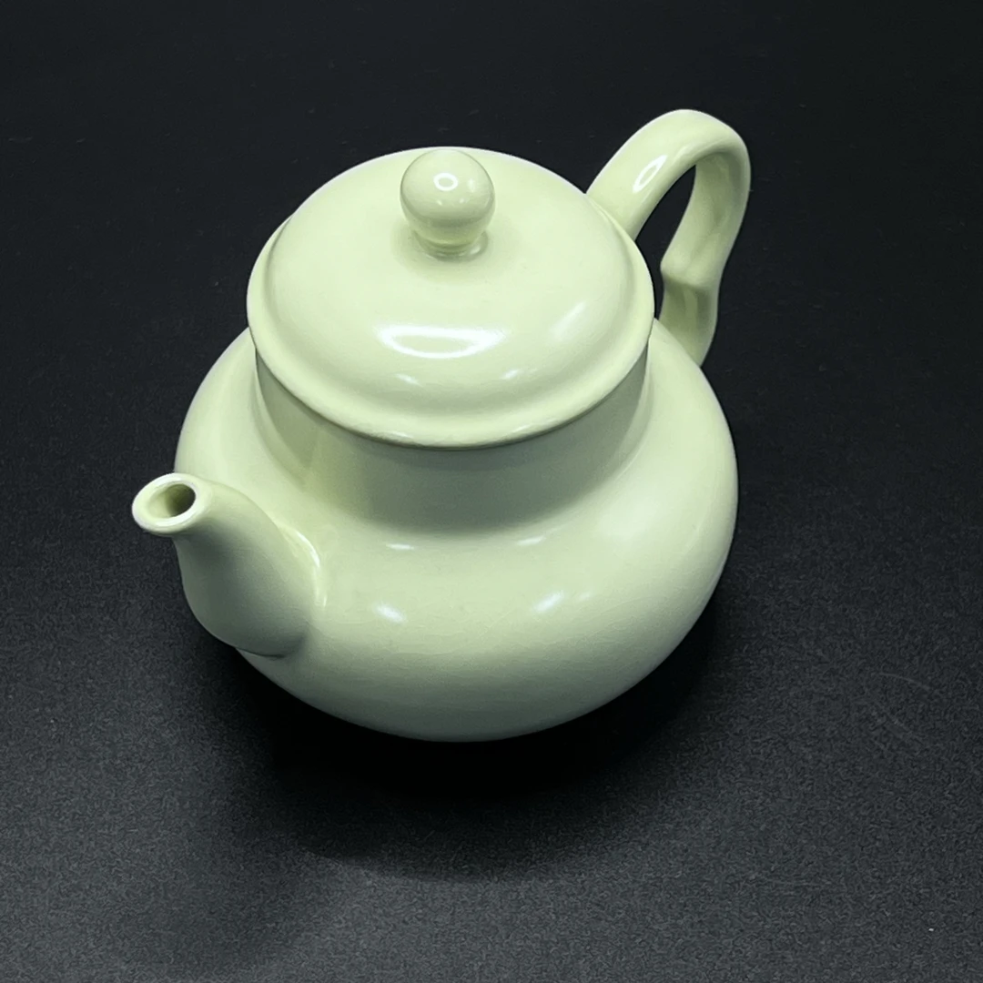 H12黄色汝窑宫灯轻奢高档耳把茶壶家用茶道正宗待客设计