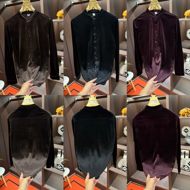 「星漓轻奢出品」7128/XINGLI/2025/高端欧货长袖丝绒衬衫