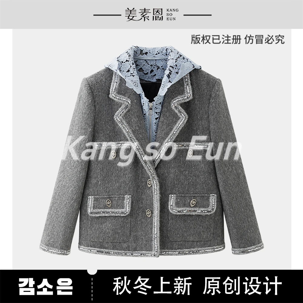 【黄蓉推荐】【惠蓝岛屿】时尚加厚新款外套G24DT010950