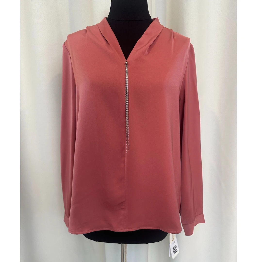 003#红色女士衬衫拉链款