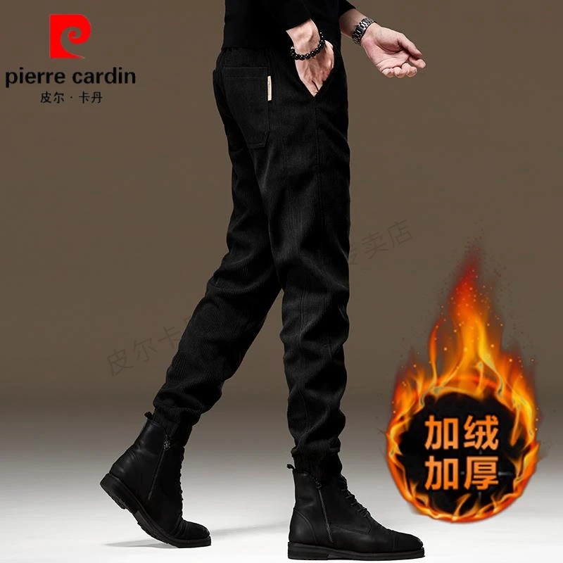 皮尔卡丹高端重磅灯芯绒束脚休闲裤男秋冬新款雪尼尔潮牌加绒卫裤