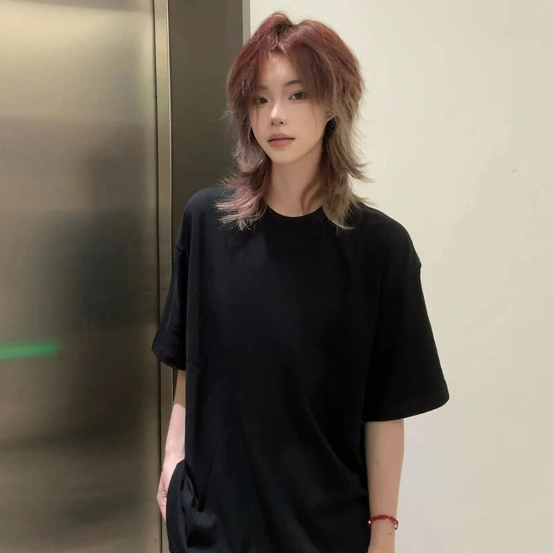 纯色简约短袖T恤男款夏季2025新款美式潮牌宽松大码纯棉半袖体恤