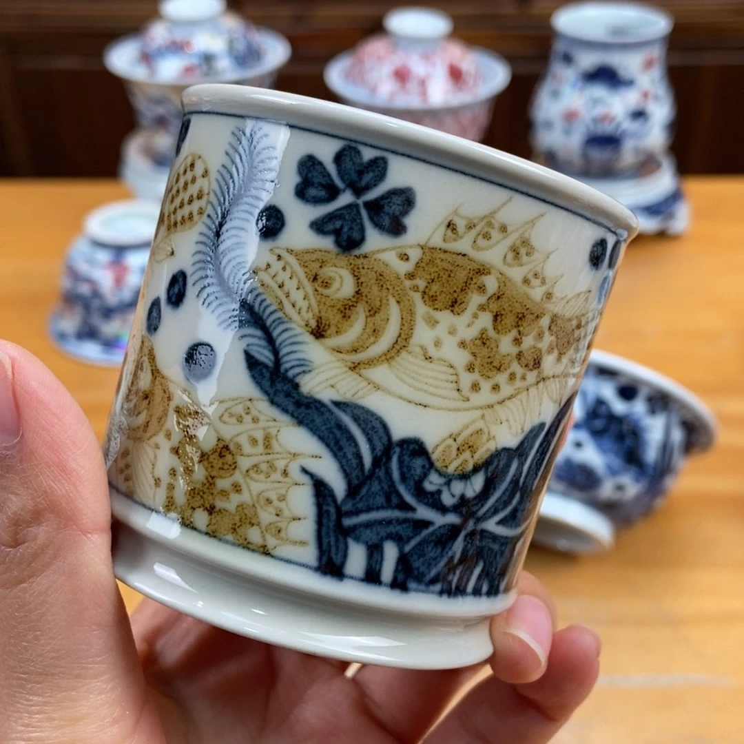 手绘现代茶具非古董天****销