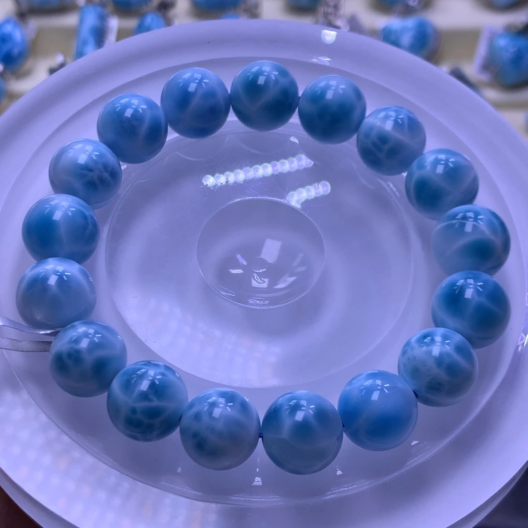 针钠钙石（海纹石）未镶嵌手串12+手串色差略异