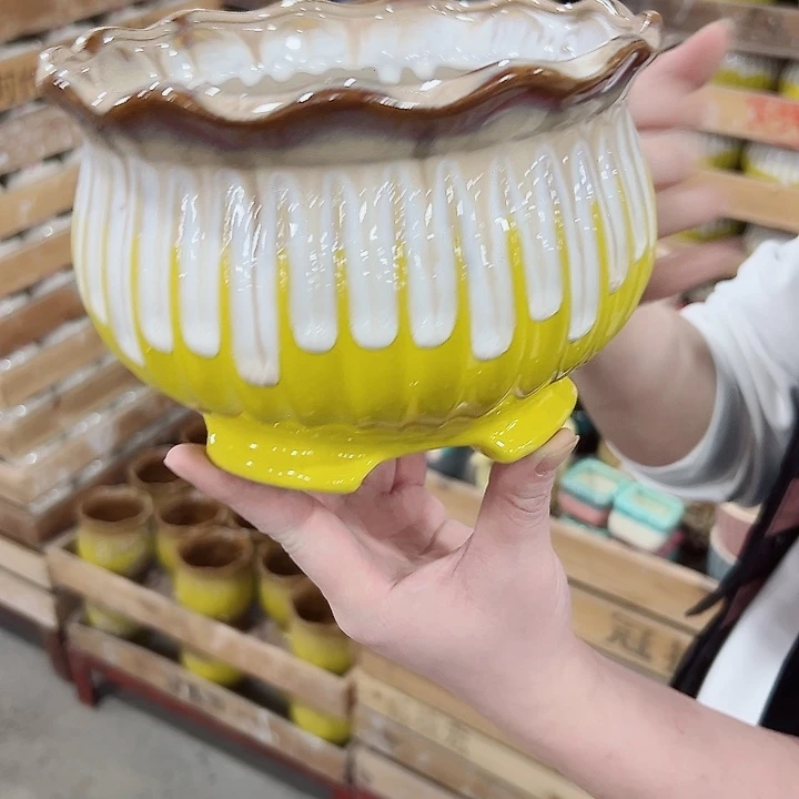 有孔.凑满10元发货多肉陶瓷花盆！