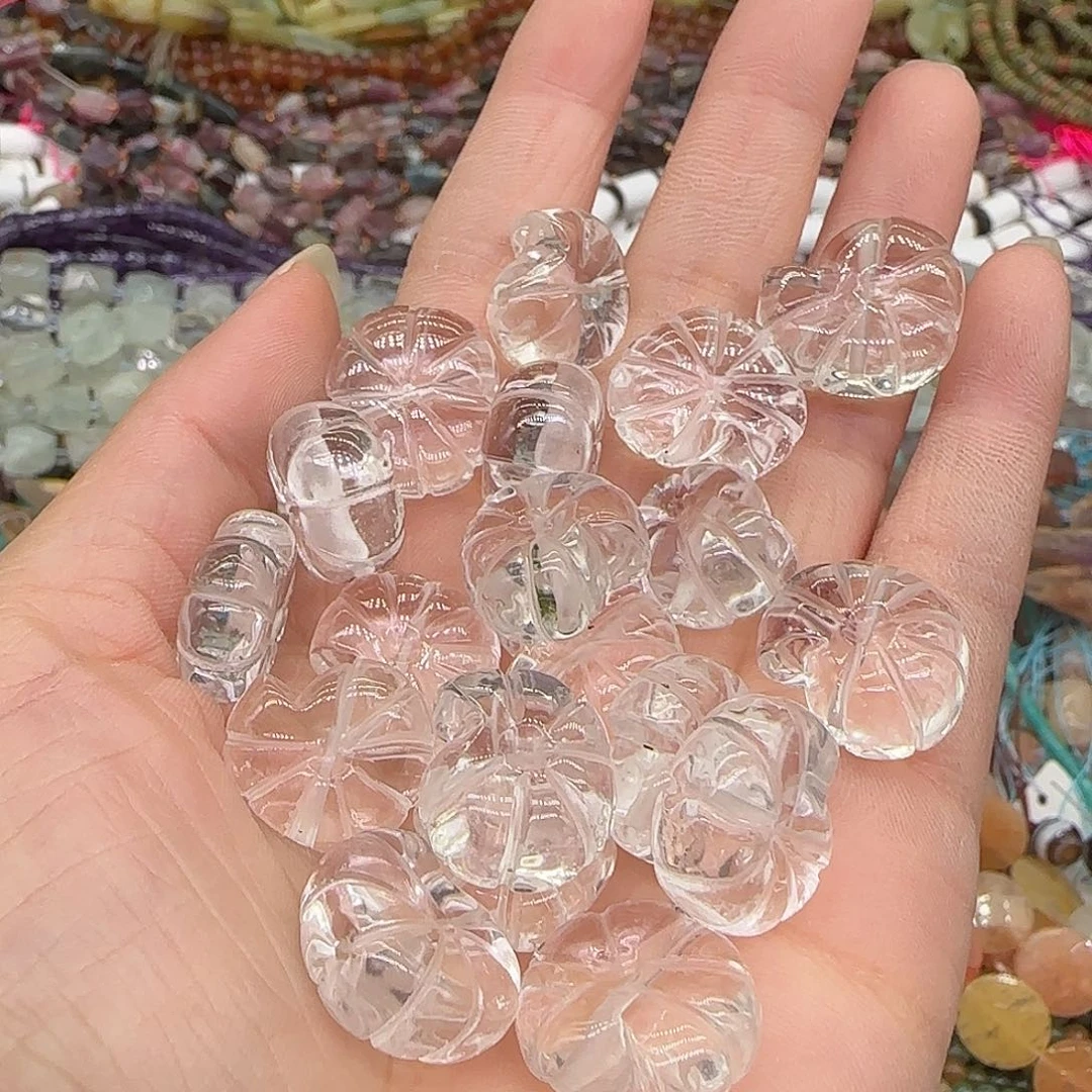 合金玛瑙/玉髓珠宝半成品白水晶约15mm螺一颗混发不挑