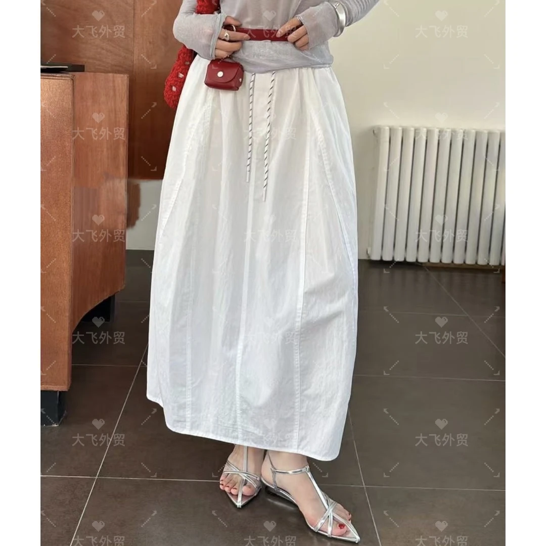 【韩单&抽绳南瓜裙】拼接款精致简约抽绳南瓜裙DF53