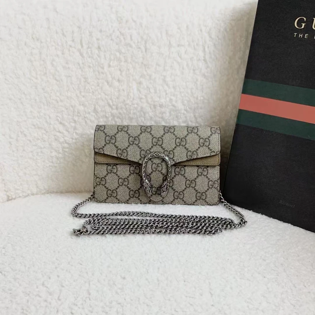 99新 GUCCI/古驰 壹臻/卡其色酒神mini 15835931