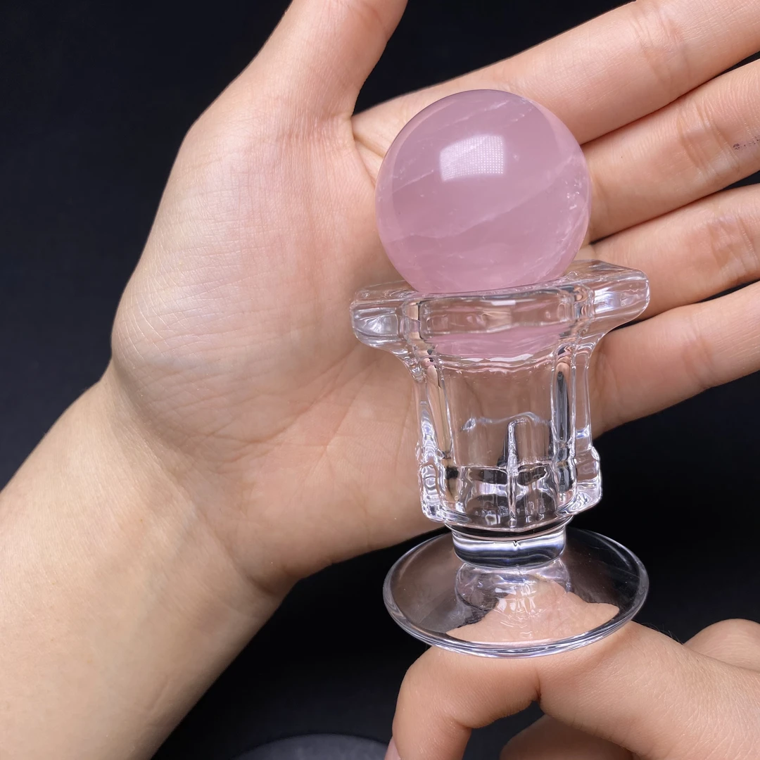 g25 粉水晶球摆件多样性发一34mm