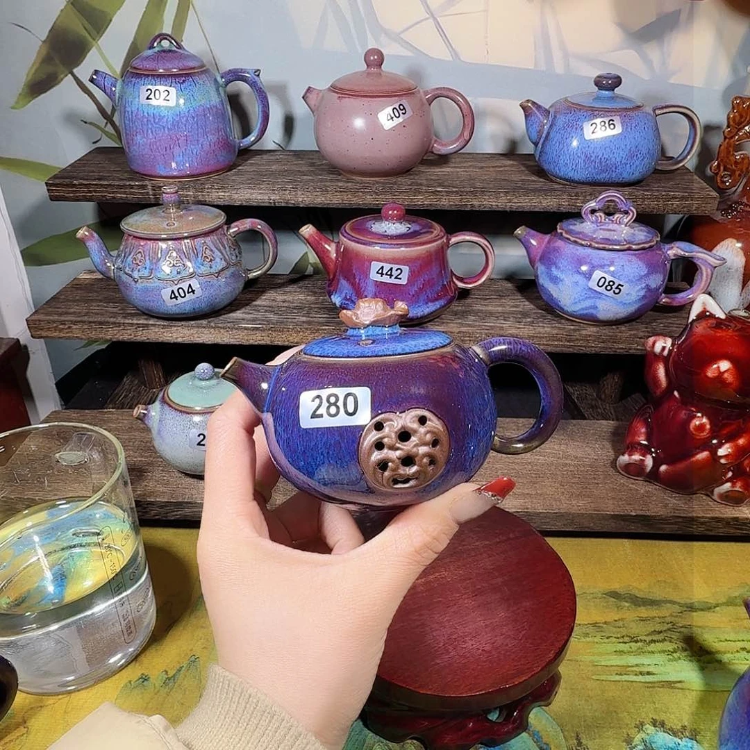 坚*钧瓷……窑变……微瑕……壶