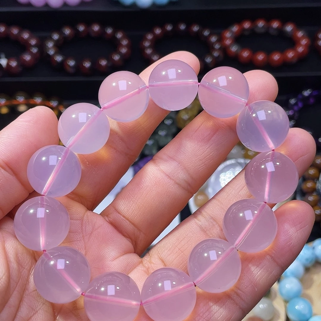 水晶未镶嵌手链粉水晶17+m