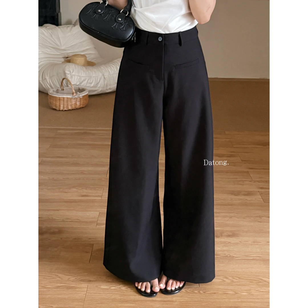 【Datong】夏季百搭高腰垂感显瘦休闲阔腿裤9191