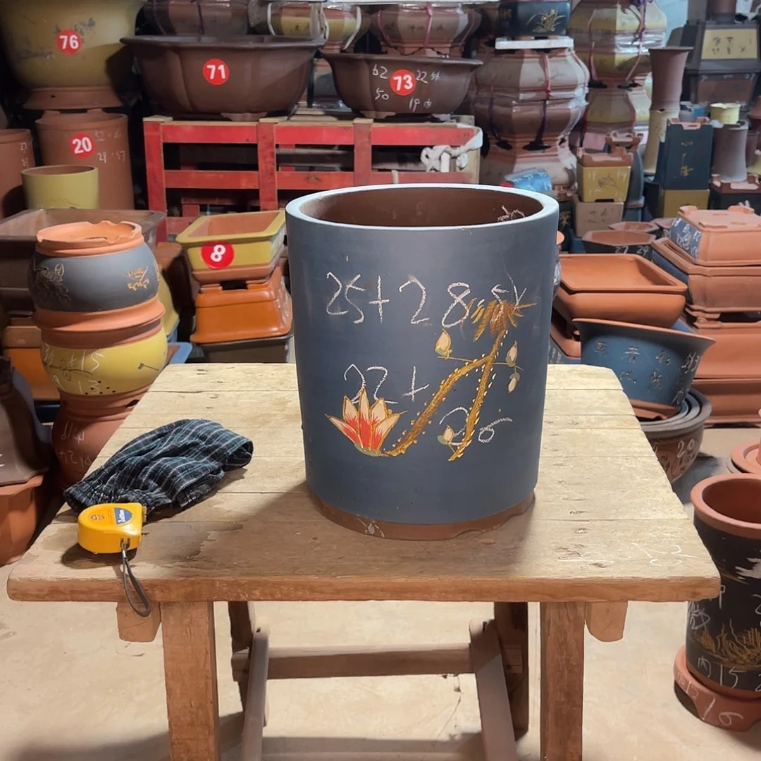 紫砂花盆高桶盆一个