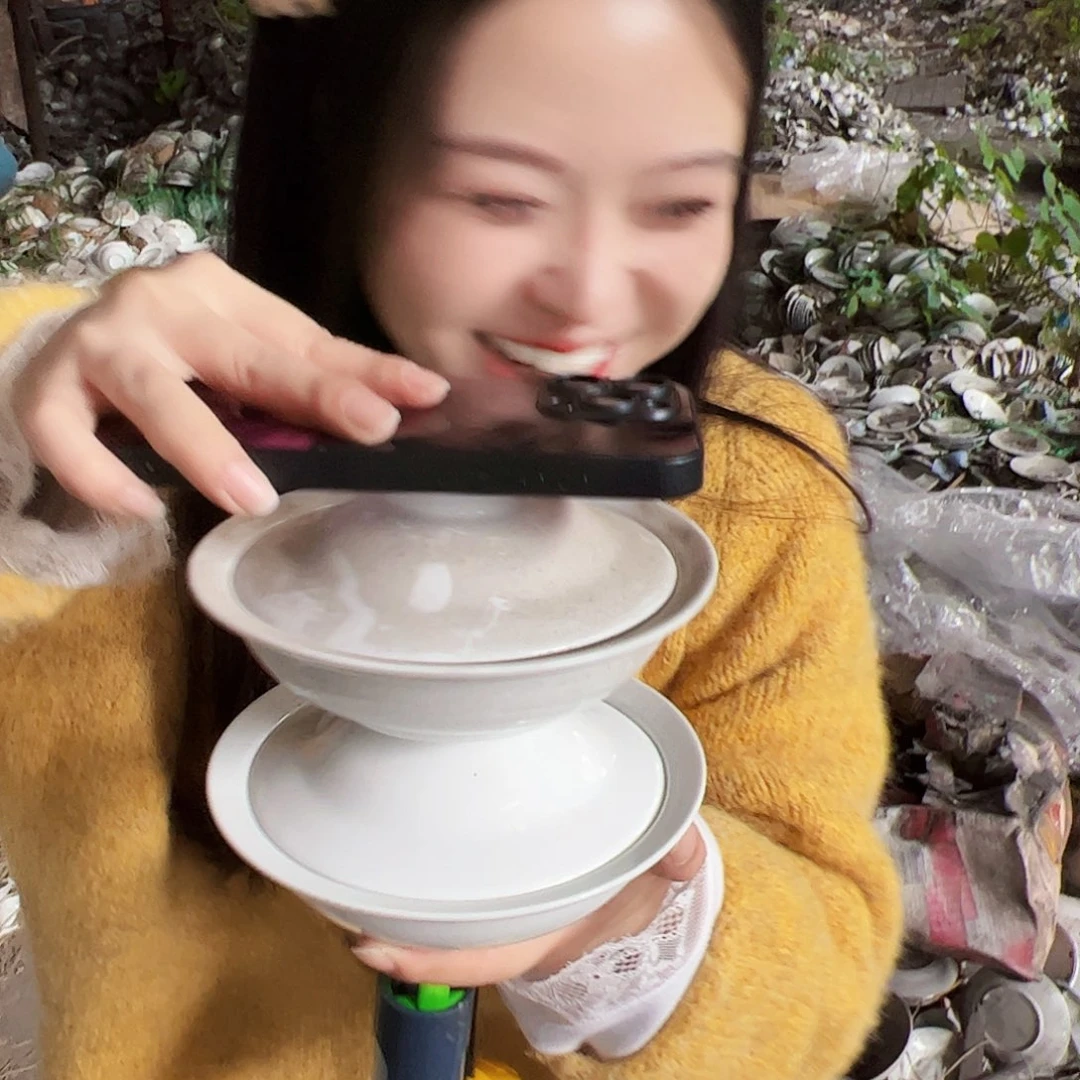 摆件瓷景德镇6寸和合器2个