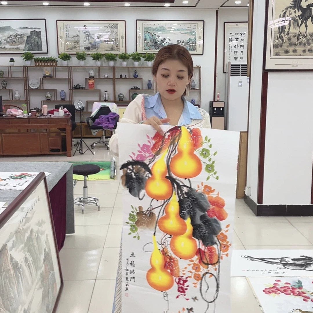 国画纯手绘山水花鸟