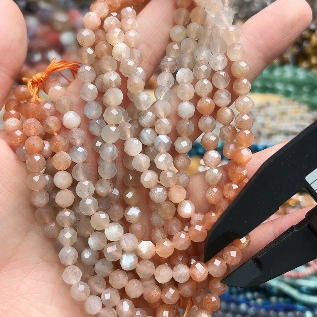 玛瑙/玉髓未镶嵌珠宝半成品卡6渐变太阳石切一条