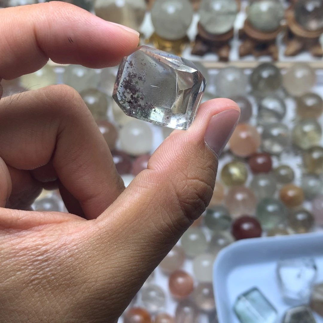 水晶珠宝半成品未镶嵌幽灵吊坠