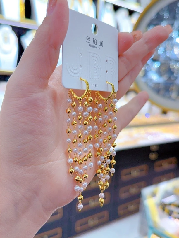 铜合金耳饰 爱纳扎尔不易掉色12031234时尚新款百搭金色精美耳环.