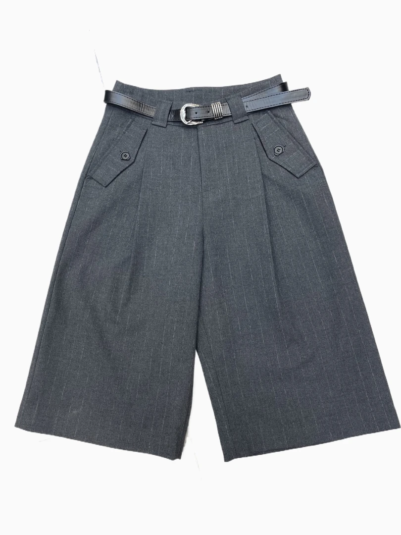 高腰宽松垂感七分裤时尚气质显瘦直筒休闲百搭