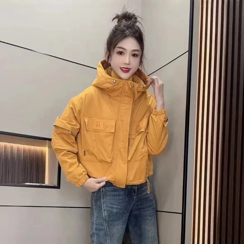 胖妹妹宽松连帽休闲冲锋衣女士春秋新款设计感欧版时尚棒球服外套