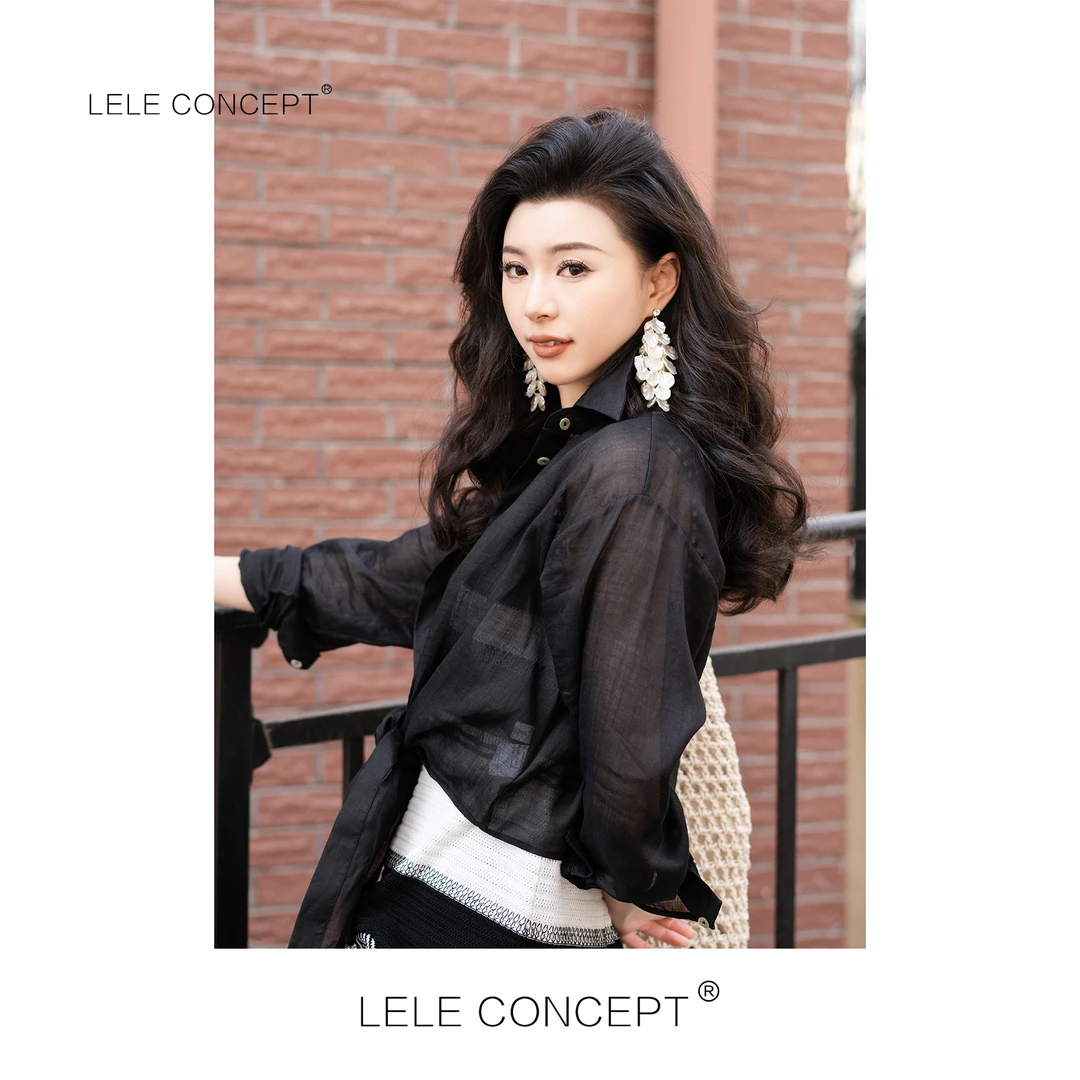 LELE CONCEPT｜【如一】时尚气质前打结多色衬衫外套S0962