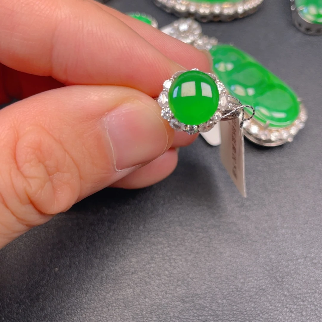 吊坠(不含链)银S925镶嵌翡翠