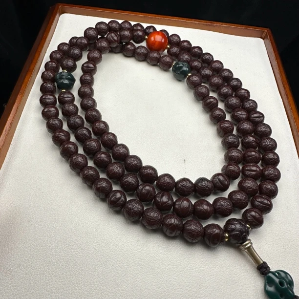 10+凤眼小尺寸手盘玉化猴头雕刻108念珠男女同款脖跨多圈绕手