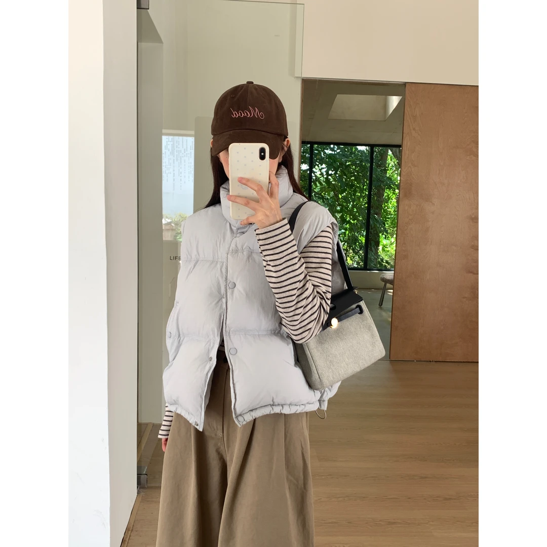 MOGE-早冬上新卖爆啦新款简约立领设计感低饱和色羽绒马甲G825021