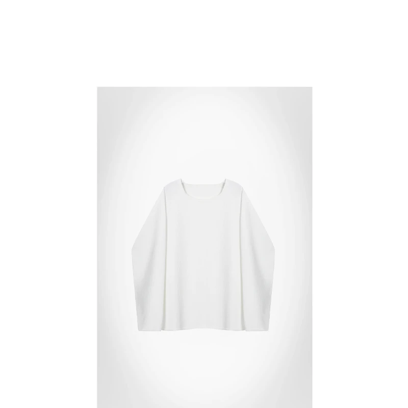 孤品30%190圆领华夫格长袖宽松T恤【95%棉】ACCCHF21