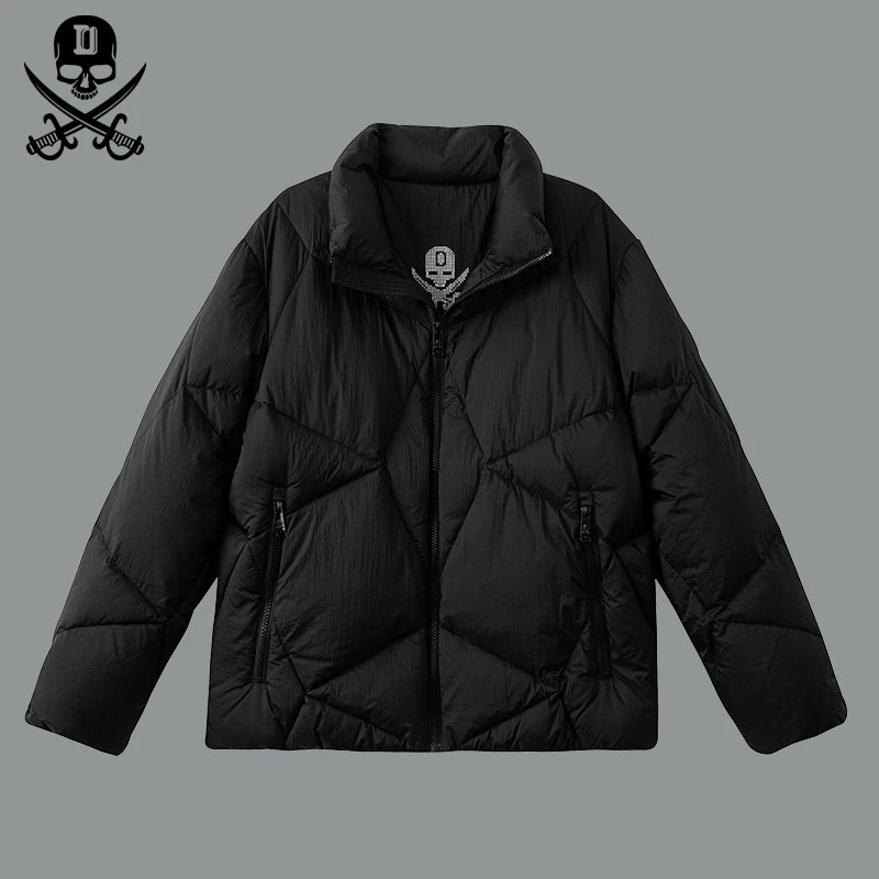 【DA双刀】2505冬季新款休闲轻薄男款短款保暖羽绒服立领外套-DA133