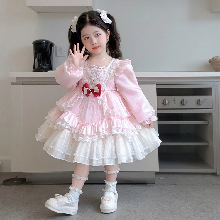 女童洛丽塔公主裙2025春秋装新款女宝宝洋气Lolita生日礼服连衣裙