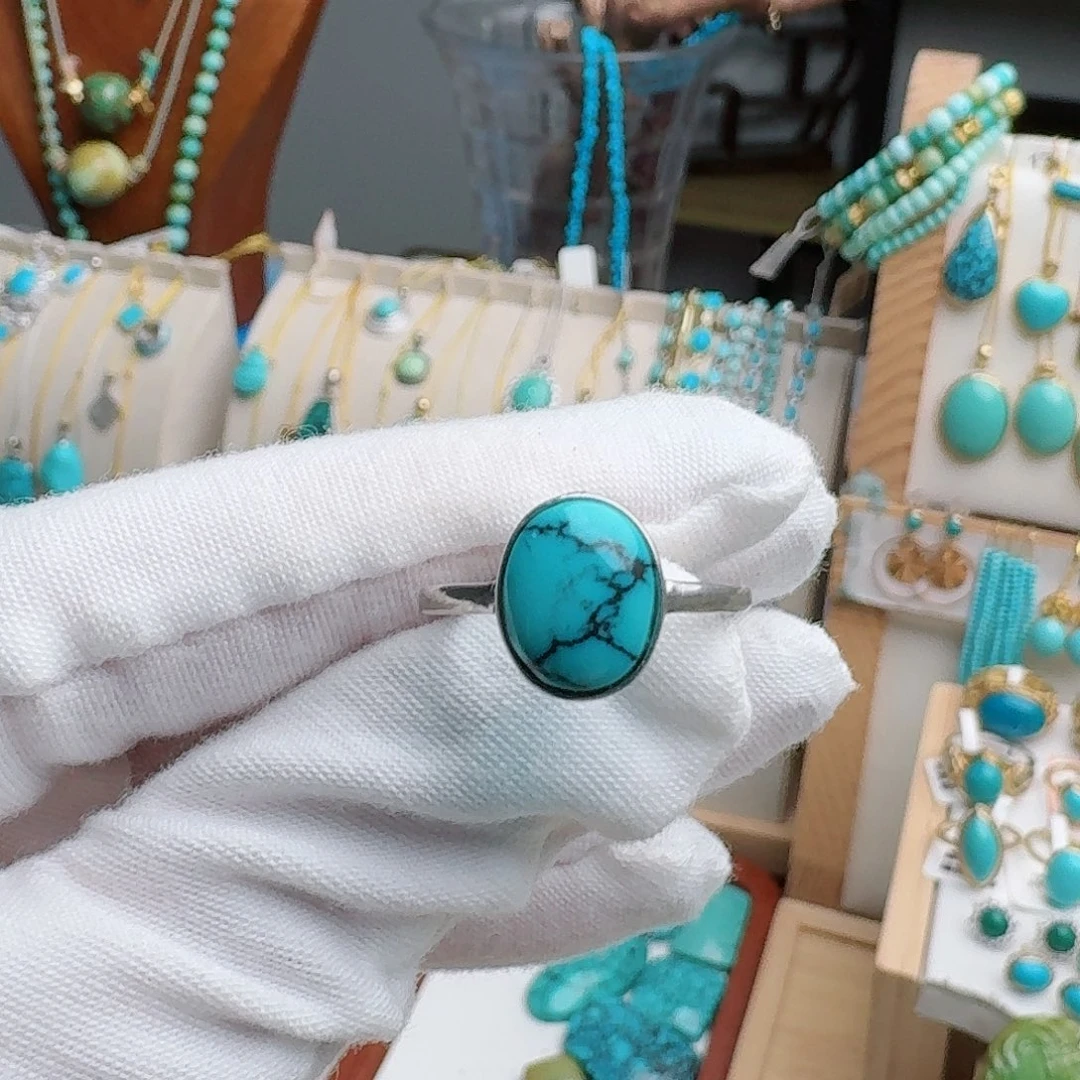 银S925镶嵌绿松石珠宝奇石