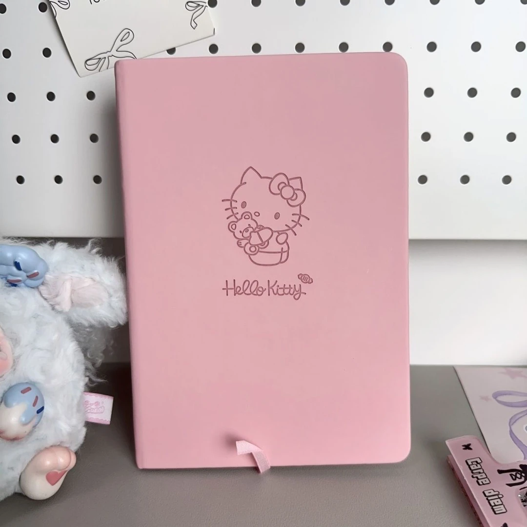 爆款Hellokitty猫笔记本记事皮面本可爱少女心学生横线日记本加厚