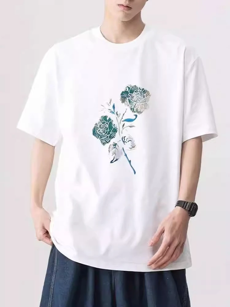 仓石一树潮牌美式复古短袖t恤男夏季宽松重磅纯棉情侣装凉感上衣