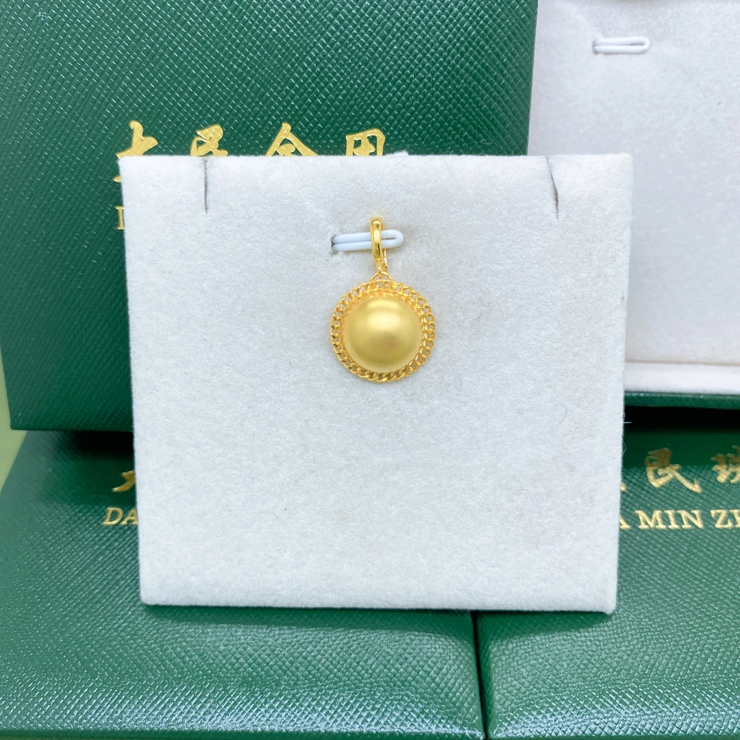 大民金用#7291黄18K金Au750精品泡泡万能扣吊坠