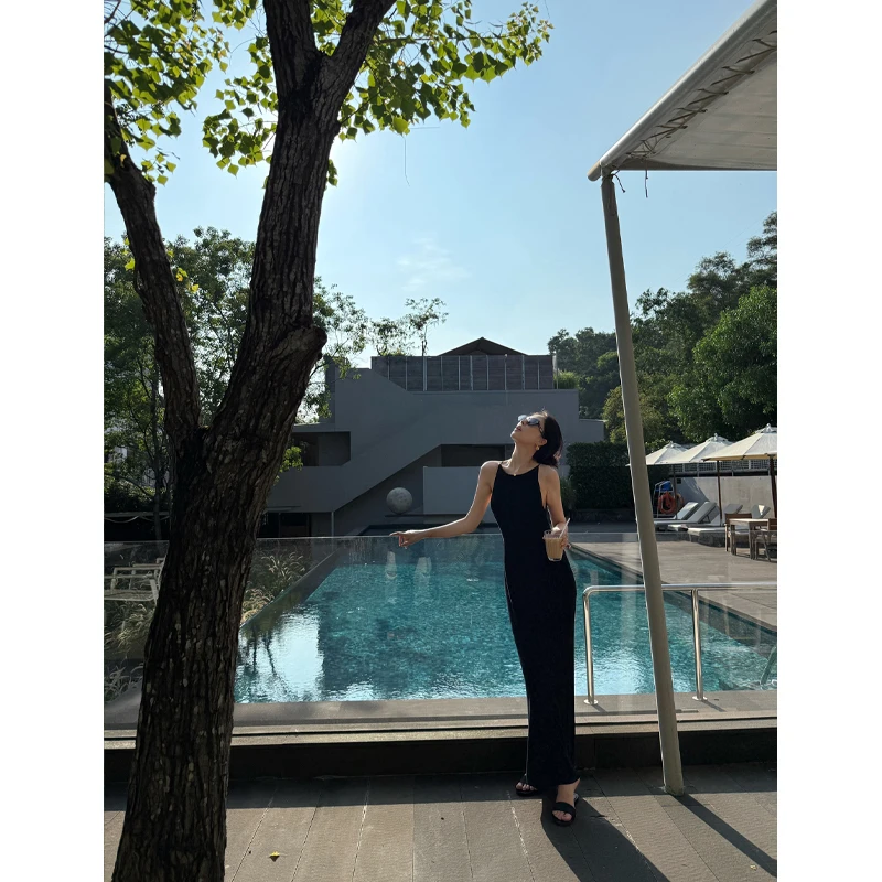 饭饭FANN COLLECTION 回廊 慵懒风无袖吊带针织连衣裙FANNC171