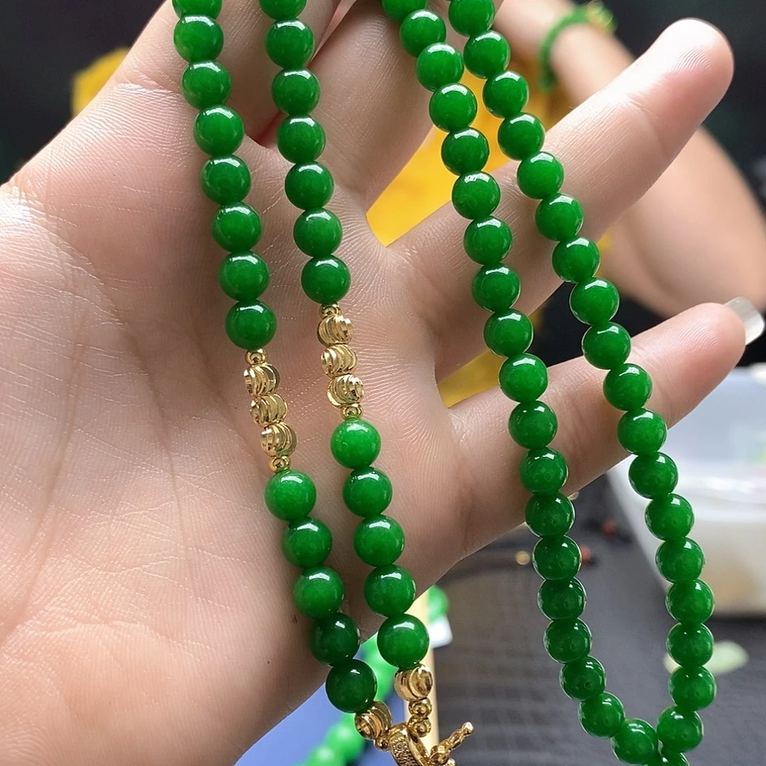 翡翠未镶嵌颈饰珠链6米